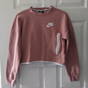 Nike Pink with White Trim Crop Top Sweater